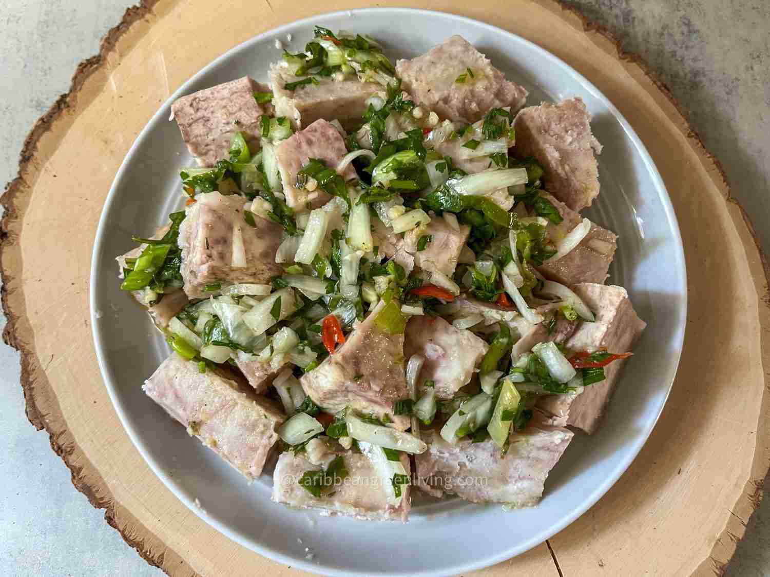 Steamed Malanga with Vinaigrette