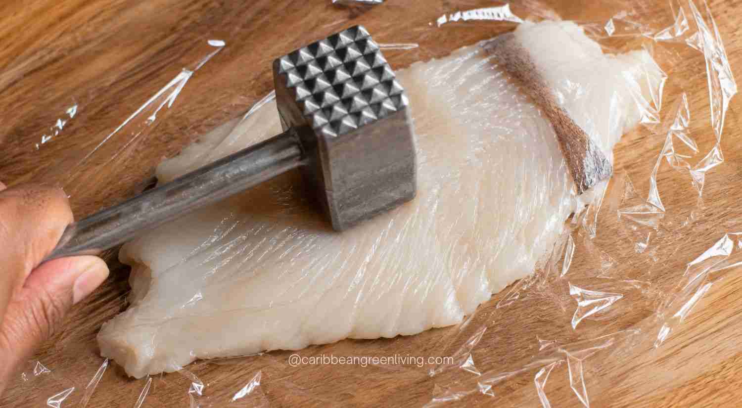 Tenderizing conch (lambi)