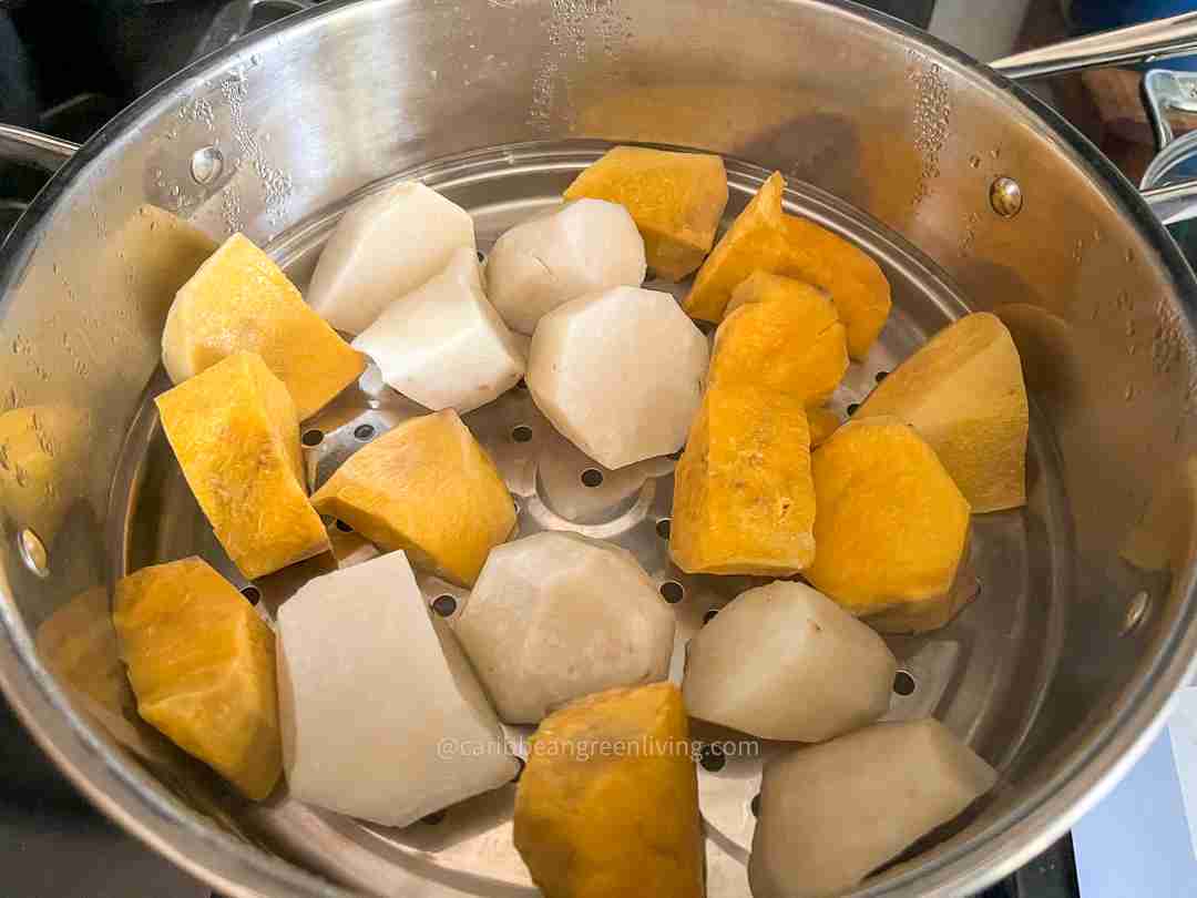 Yautia and Eddoe steamed for Soup