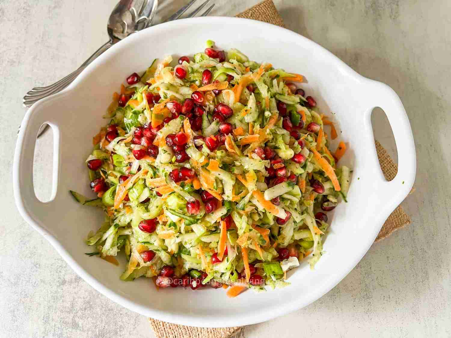 Chayote Salad with Cucumber, Carrot, and Pomegranate