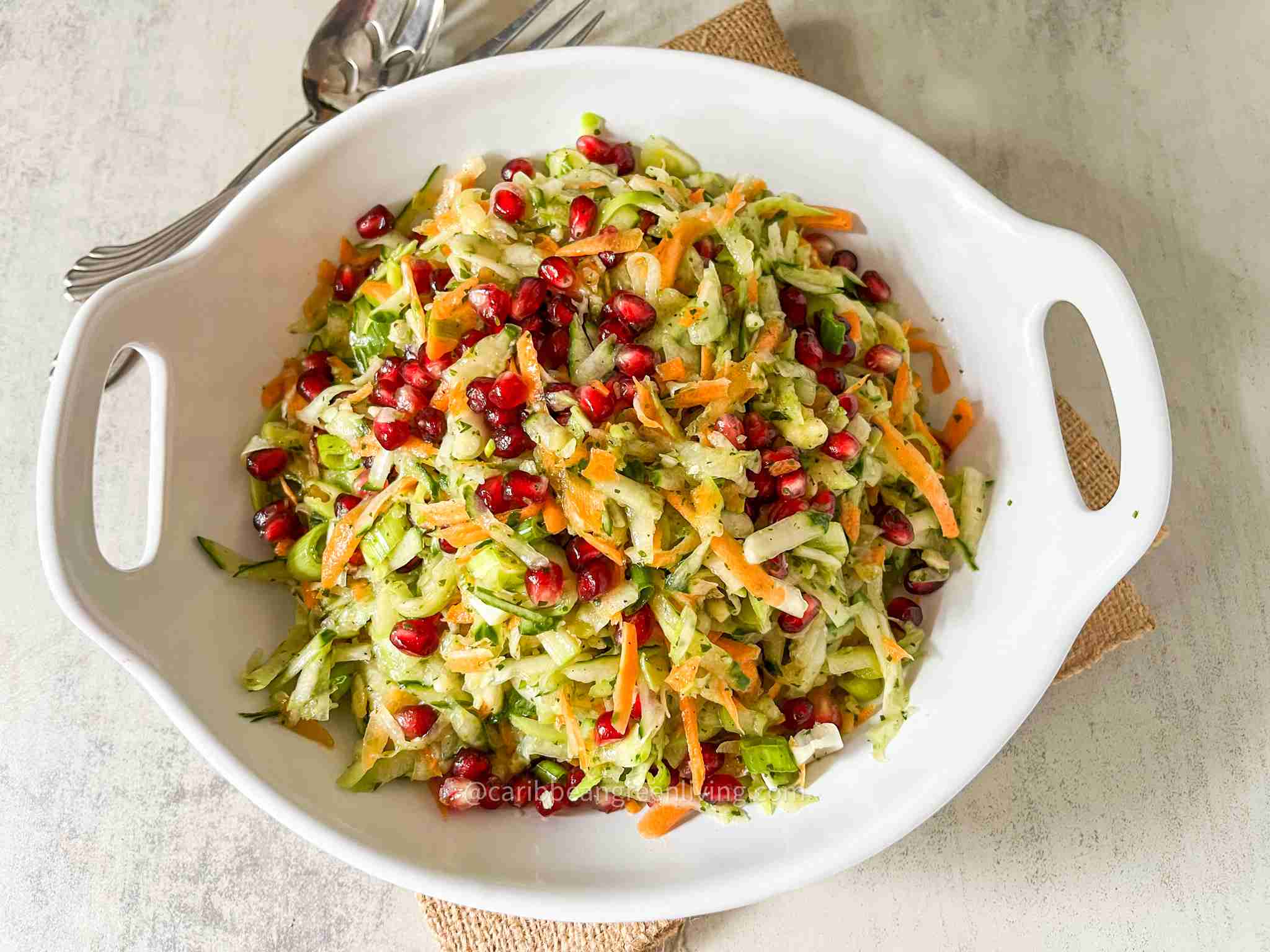Chayote Salad with Cucumber, Carrot, and Pomegranate