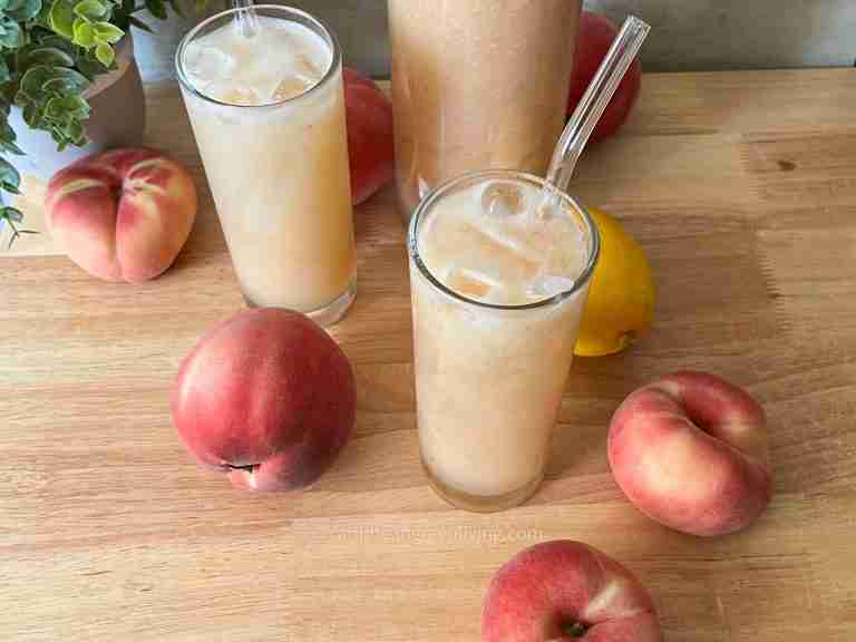 Easy Peach Lemonade with Vanilla and Ginger
