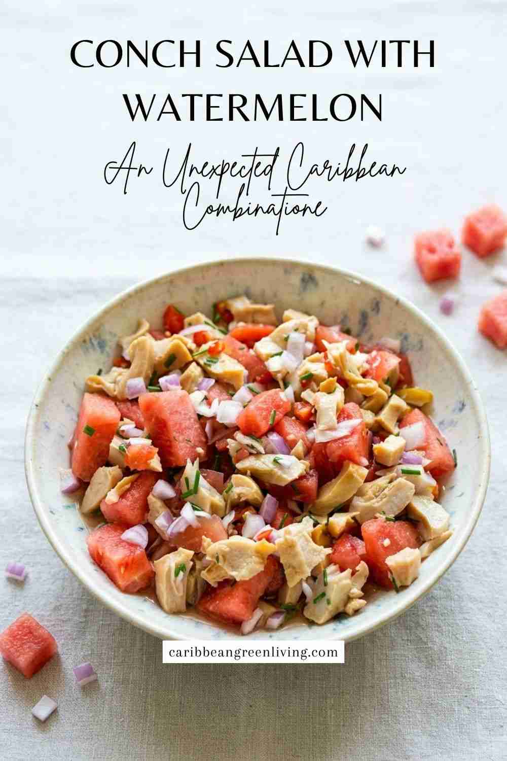 Conch Recipes: Caribbean Ways to Cook Conch (Lambi) 15 Conch Salad with Watermelon recipe pinterest