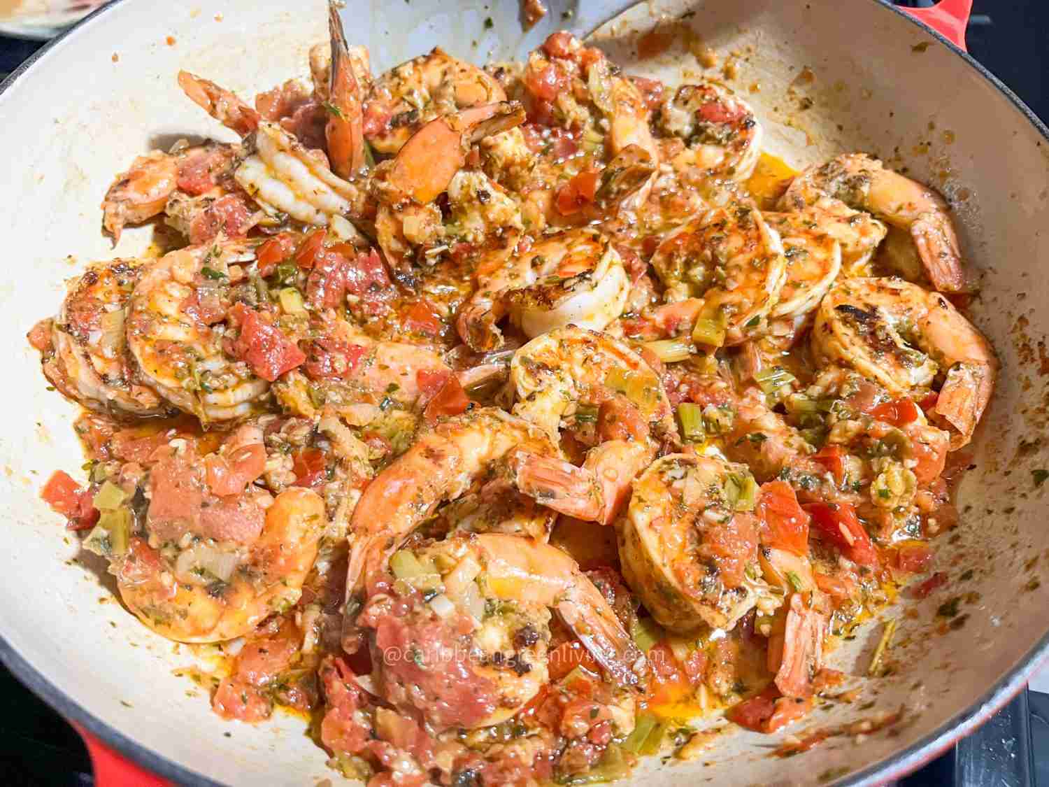 Haitian epis seasoned shrimp