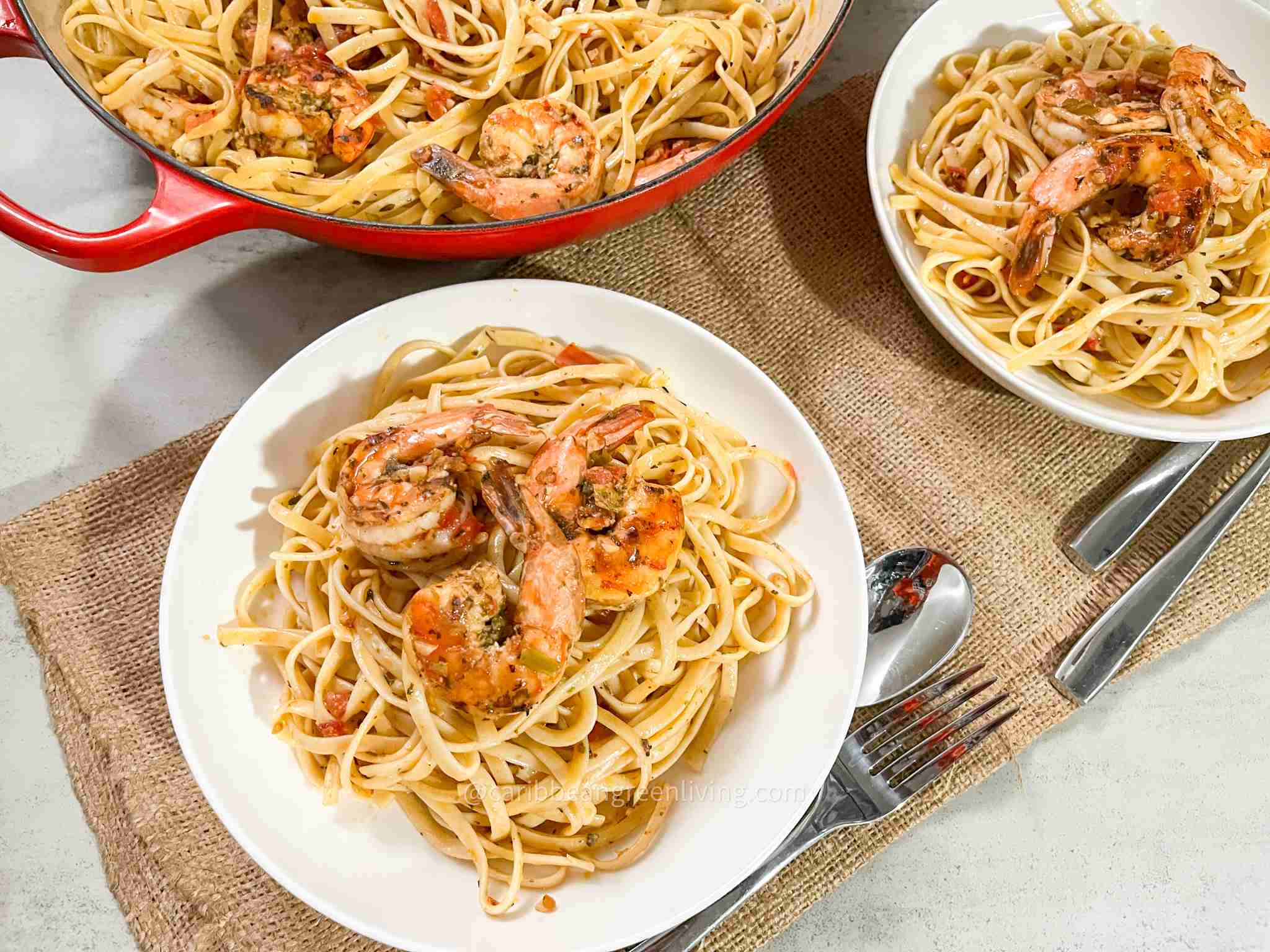 shrimp linguine with uni butter