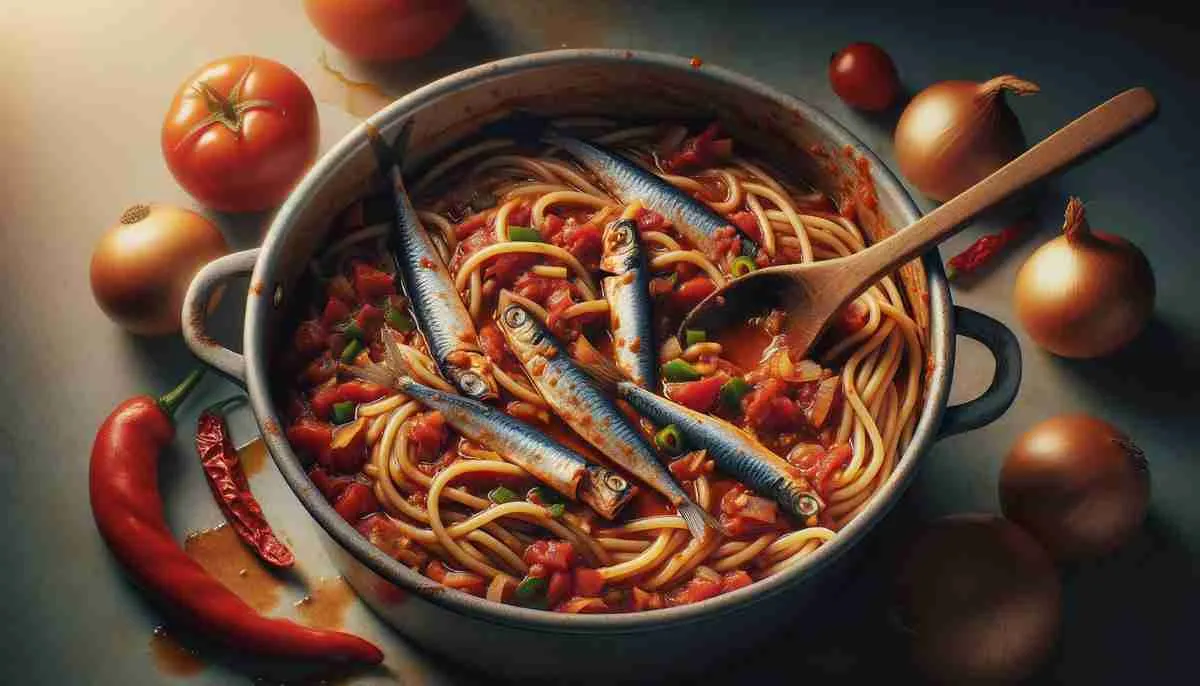 anchovies - Haitian Spaghetti
