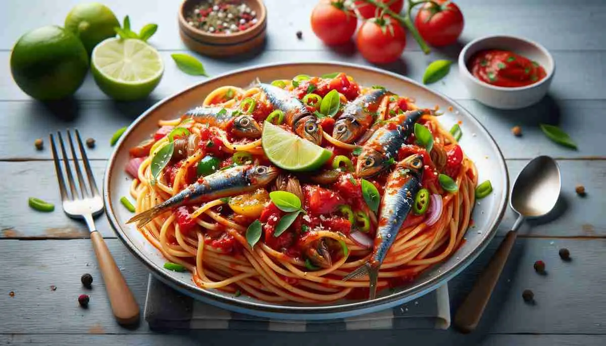 Haitian spaghetti - anchovies